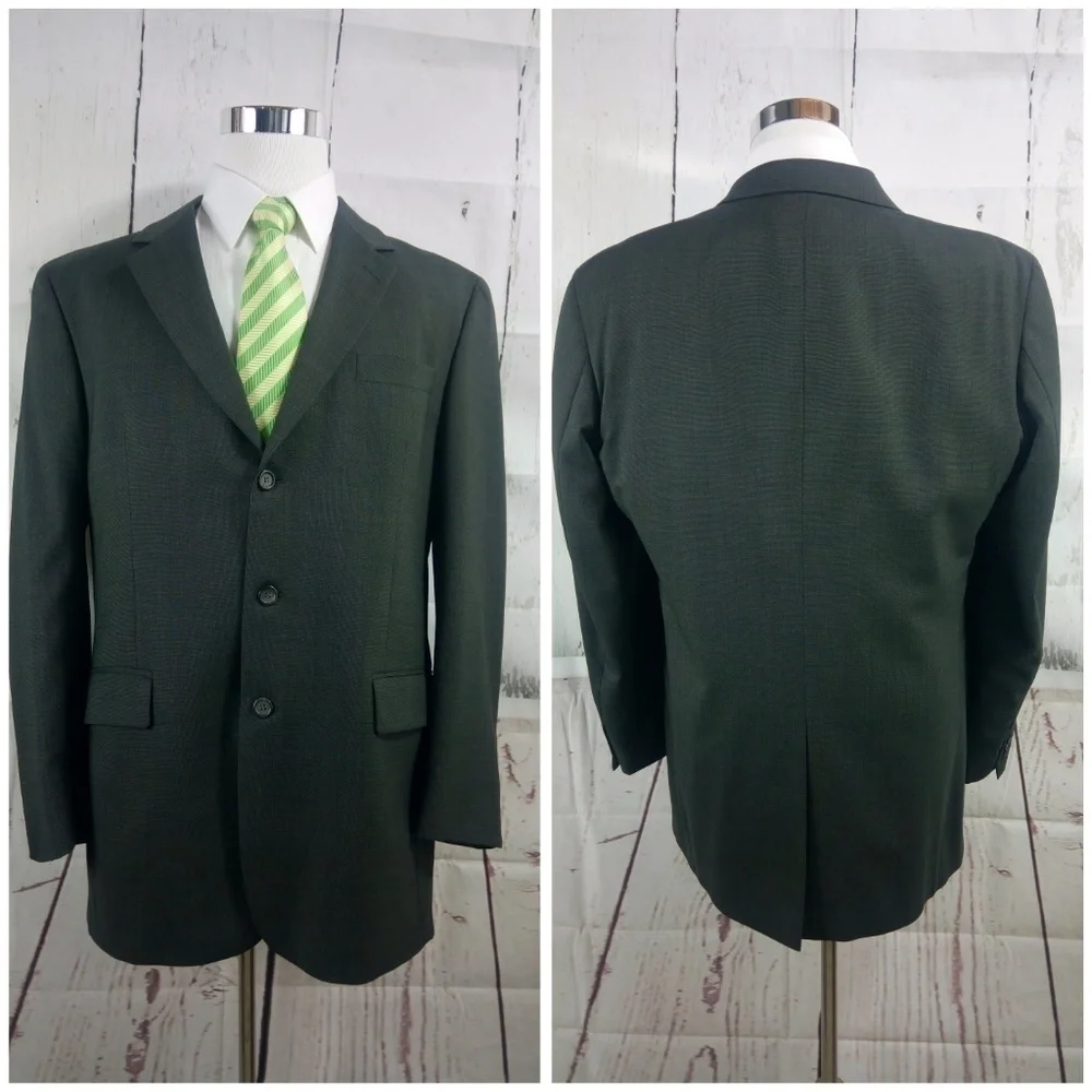 Jos A Bank 43L Brown Birdseye 2pc Suit 37x32 $698